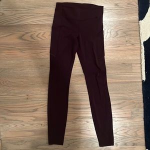dark purple Lululemon Leggings 7/8 with pockets